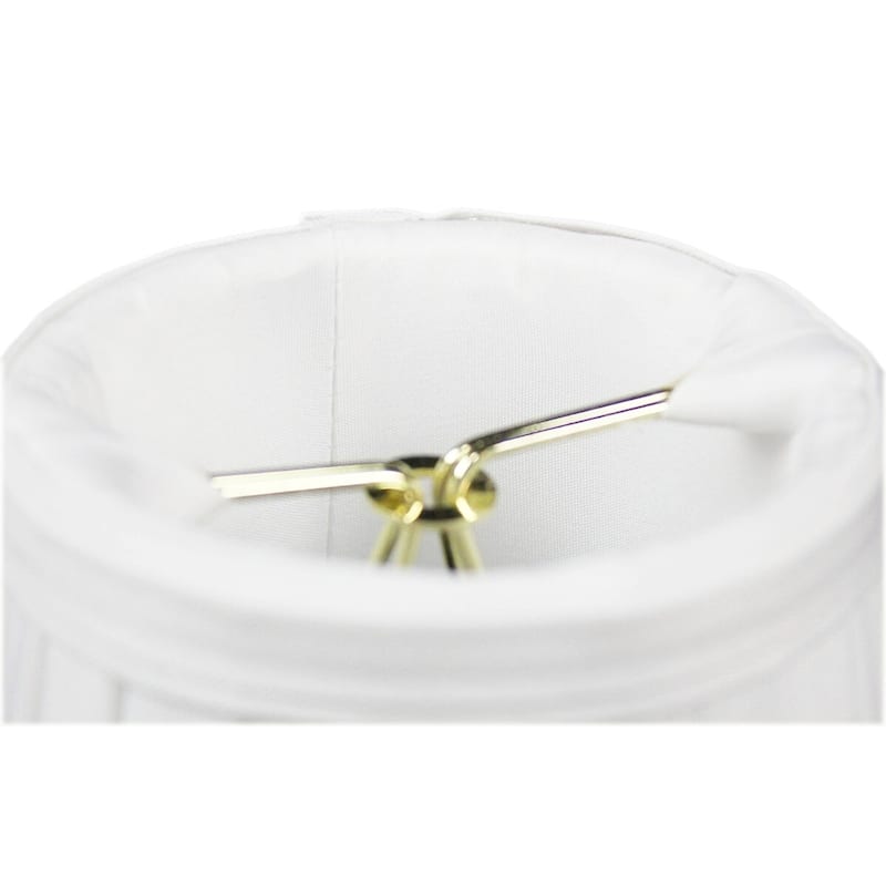 Set of 6 Down White Pleated Clip-on Candelabra Lampshade 3x4x4