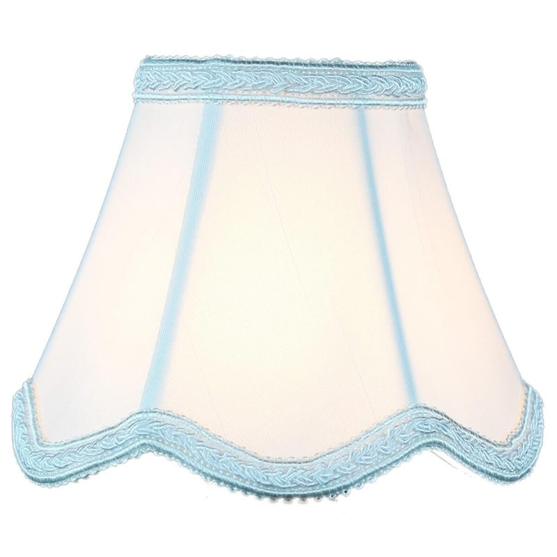 Set of 6 Down White Scallop Clip-on Candelabra Lampshade 2.5x5x4