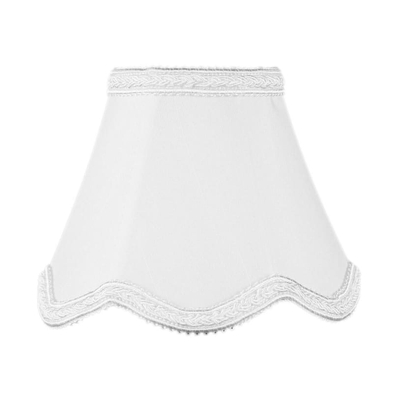 Set of 6 Down White Scallop Clip-on Candelabra Lampshade 2.5x5x4