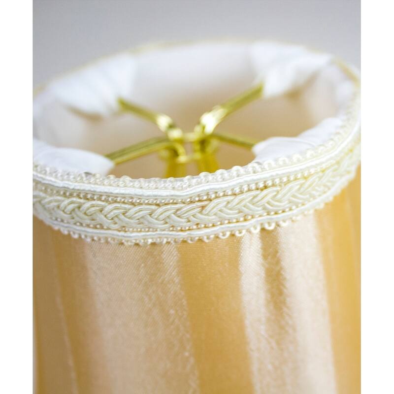 Set of 6 Beige Striped Chandelier Clip-On Premium Lampshade 3x5x4.5