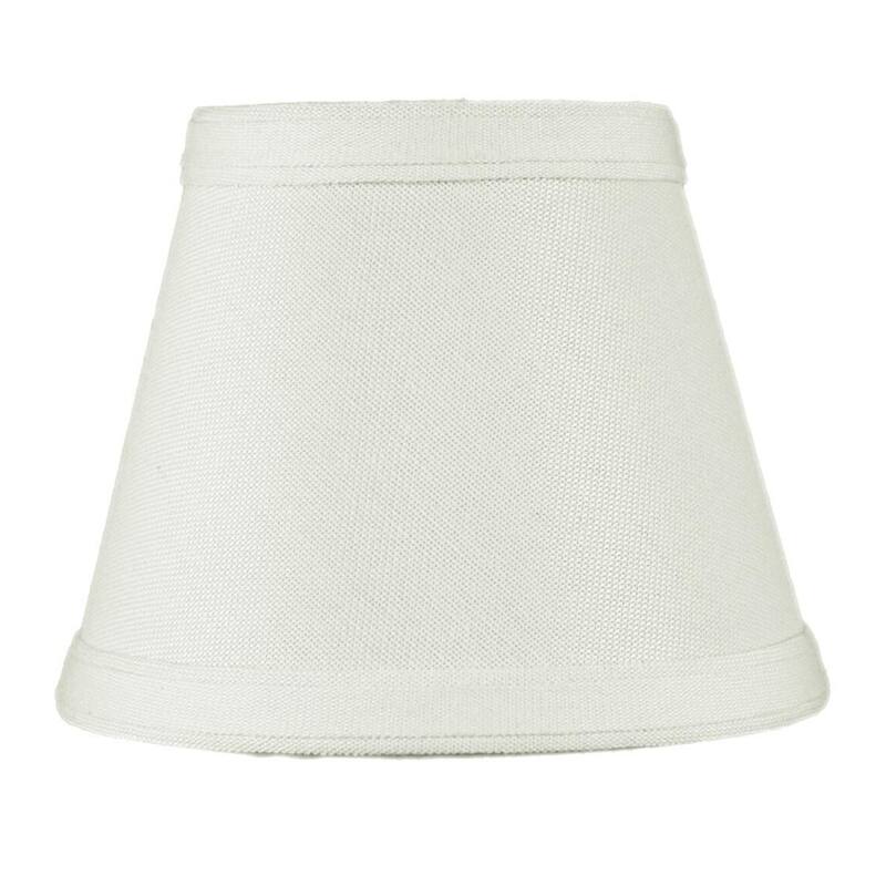 Set of 6 Clip-on Candelabra Lamp Shade Light Oatmeal Fabric 3x5x4