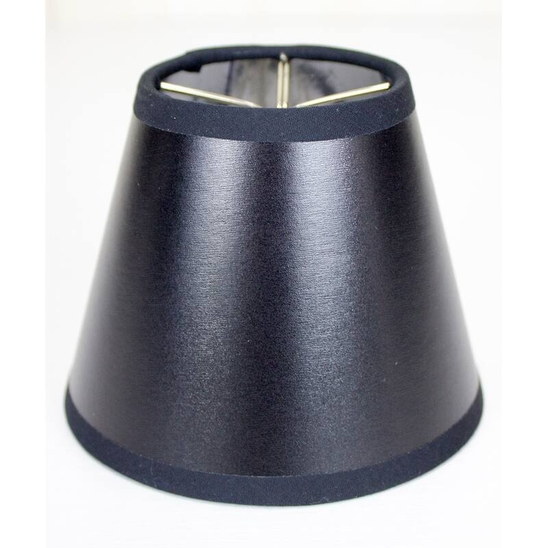 Set of 6 Black Parchment Silver-Lined Chandelier Lampshade 3x5x4