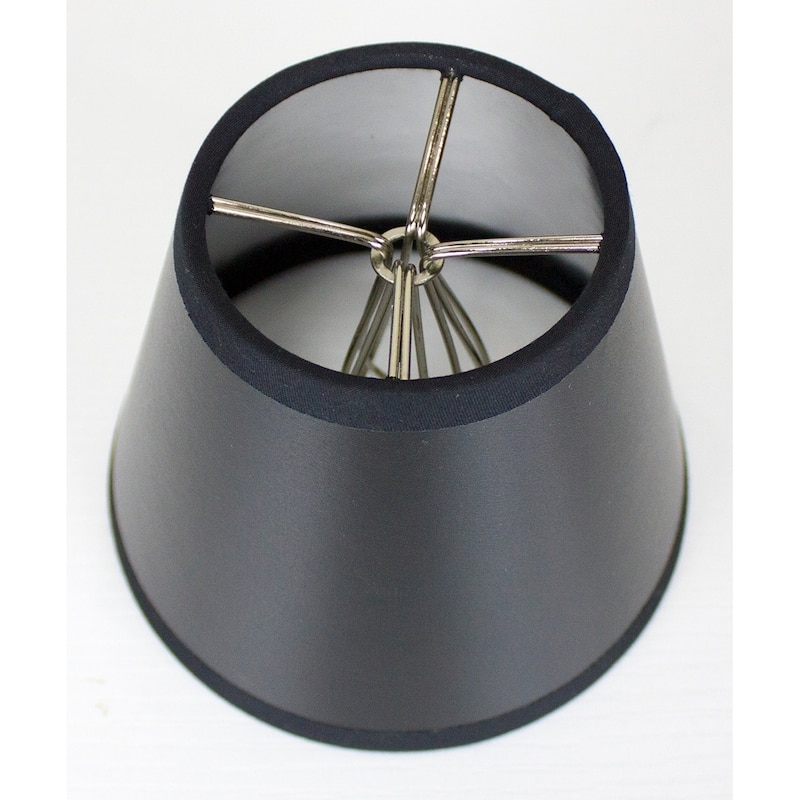 Set of 6 Black Parchment Silver-Lined Chandelier Lampshade 3x5x4
