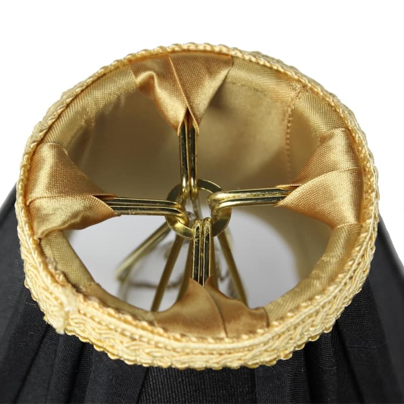 Set of 6 Black with Gold Liner Chandelier Clip-On Lampshade 2x5x5