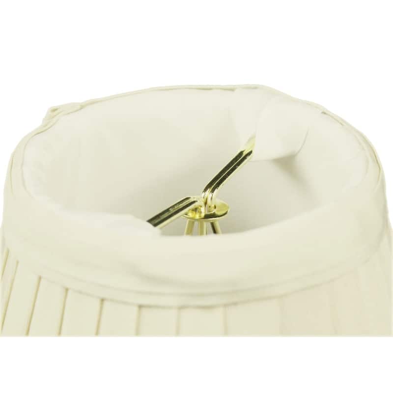 Set of 6 Crisp Linen Pleated Clip-on Candelabra Lampshade 3x5x4