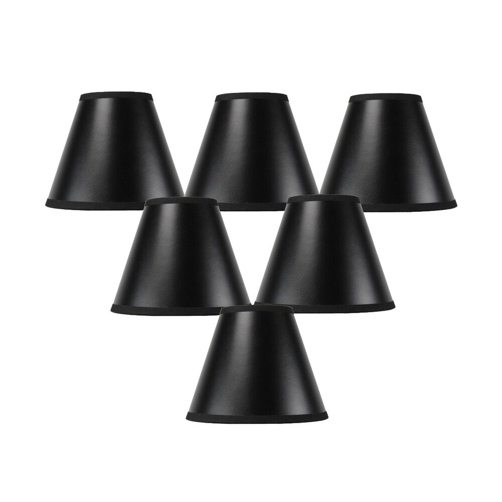 Set Of 6 Black Parchment Gold Lined Chandelier Candle Clip Lampshade Set Of 6 Black Parchment Gold Lined Chandelier Candle Clip Lampshade