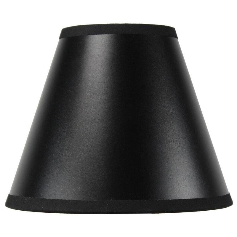 Set of 6 Black Parchment Gold-Lined Chandelier Candle Clip Lampshade