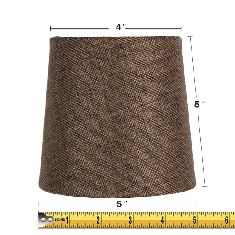 Set of 6 Chocolate Burlap Drum Chandelier Clip-On Lampshade 4x5x5