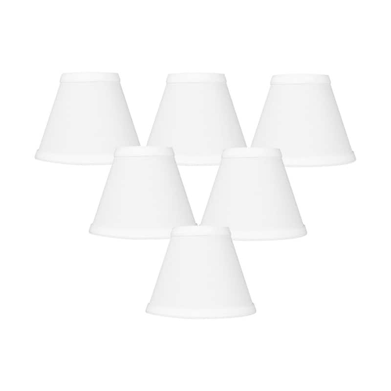 Set of 6 Chandelier White Linen Clip-On Lampshade 3x6x5