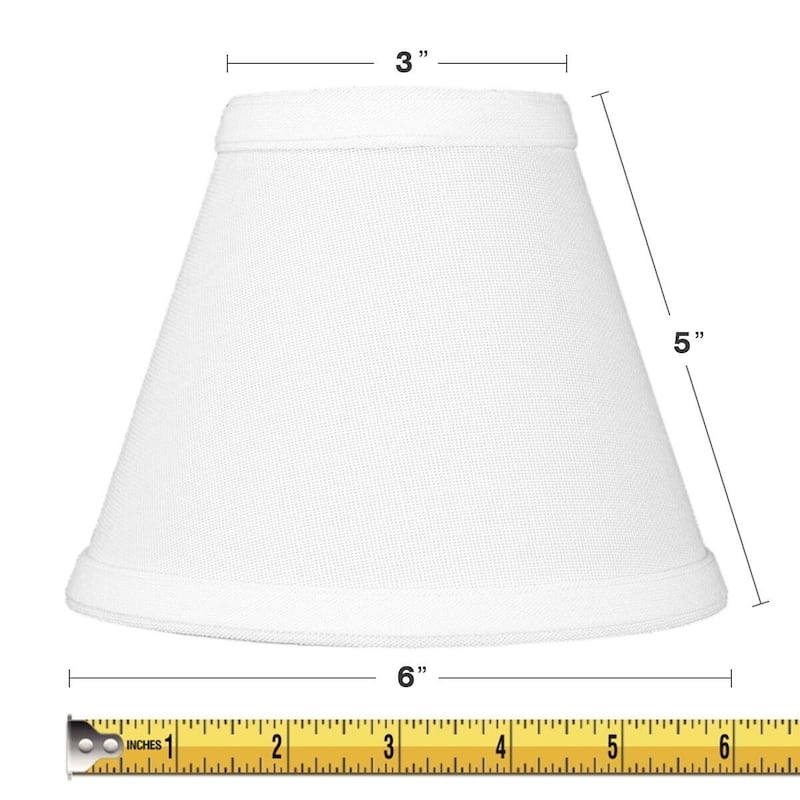 Set of 6 Chandelier White Linen Clip-On Lampshade 3x6x5