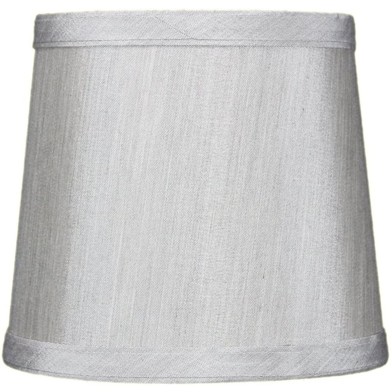 Set of 6 Gray Drum Chandelier Clip-On Lampshade 4x5x5