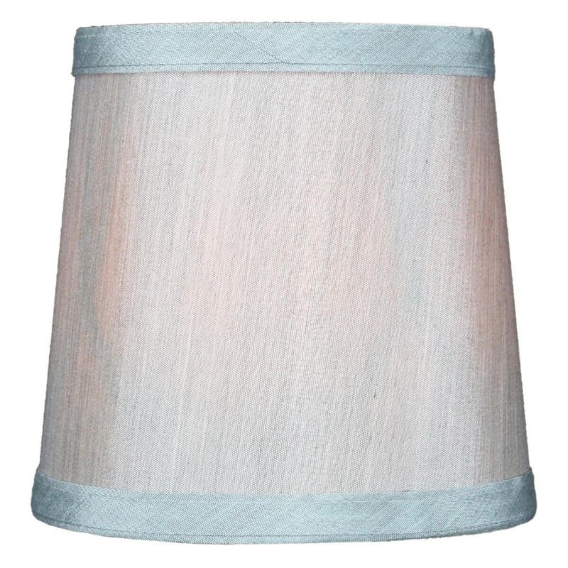 Set of 6 Gray Drum Chandelier Clip-On Lampshade 4x5x5