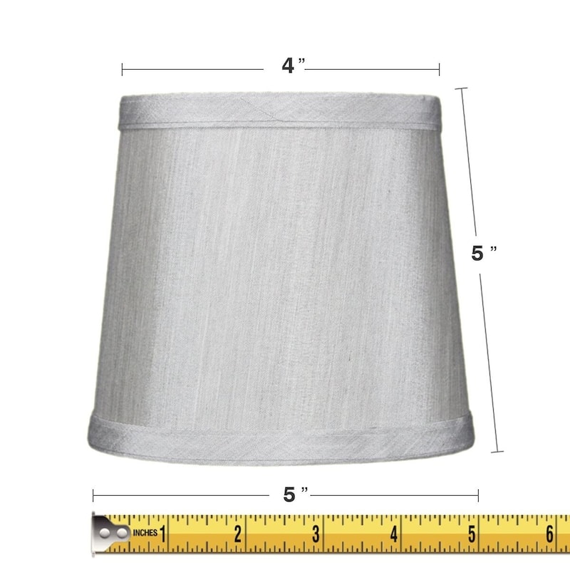 Set of 6 Gray Drum Chandelier Clip-On Lampshade 4x5x5