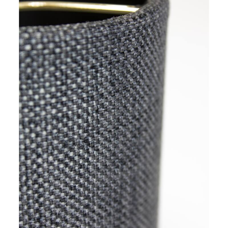 Set of 6 Granite Gray Burlap Drum Clip On Shade 4x5x5