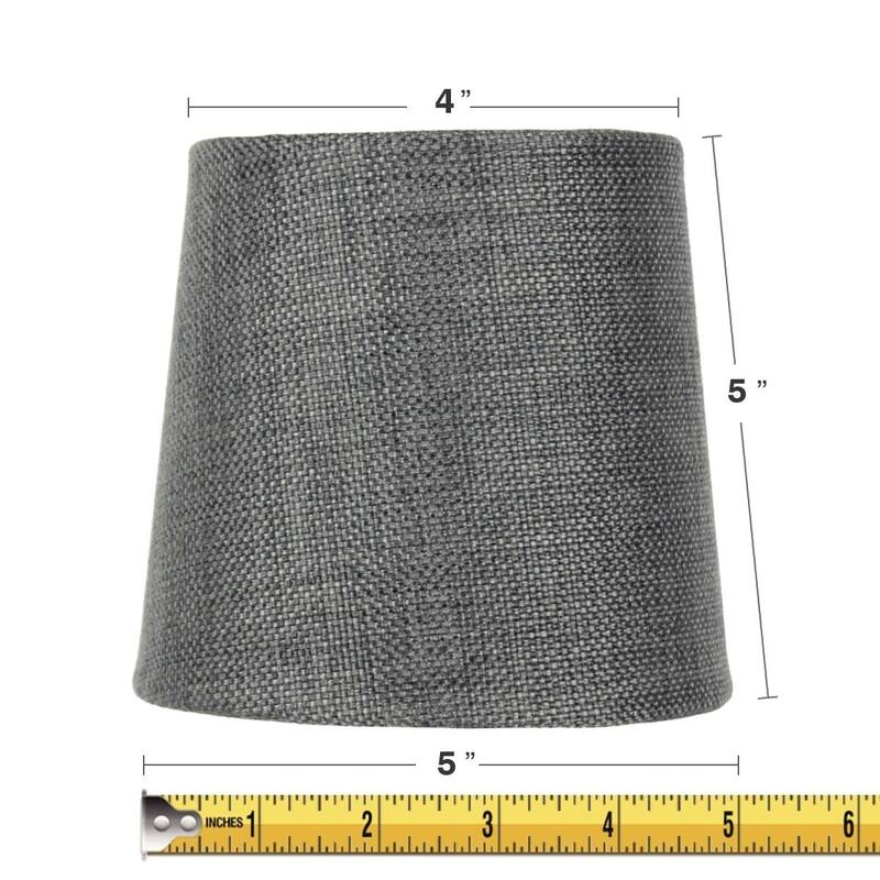 Set of 6 Granite Gray Burlap Drum Clip On Shade 4x5x5