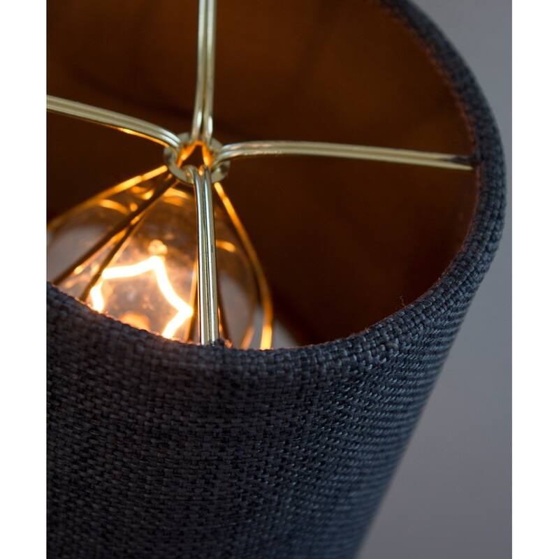 Set of 6 Granite Gray Burlap Drum Clip On Shade 4x5x5