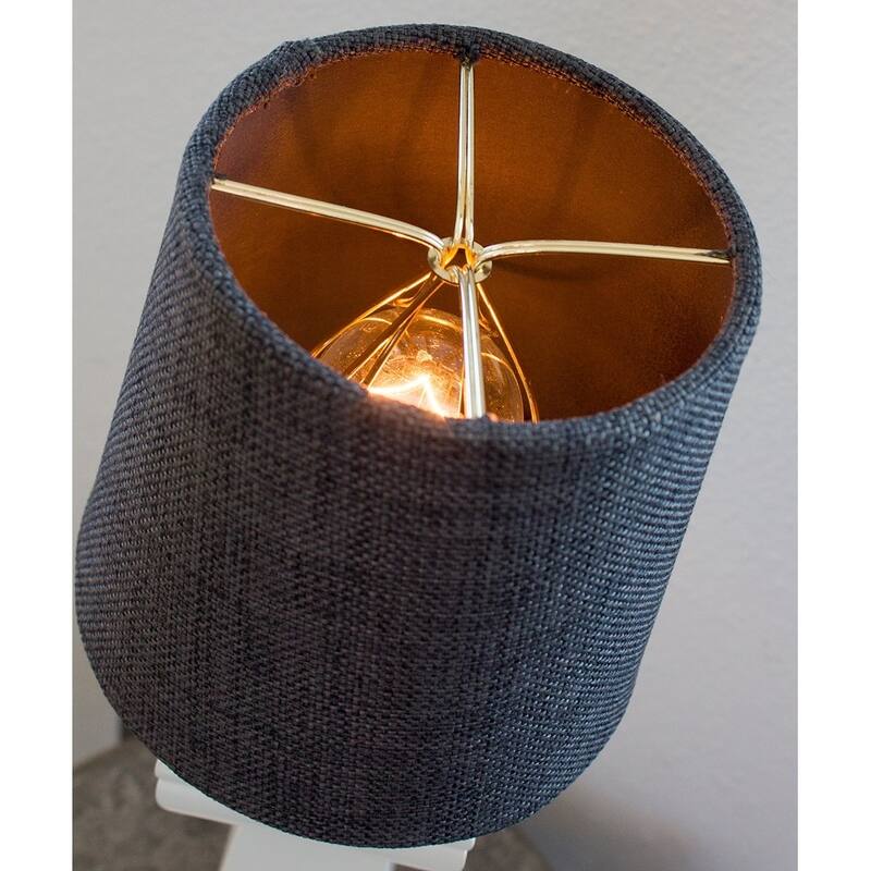 Set of 6 Granite Gray Burlap Drum Clip On Shade 4x5x5