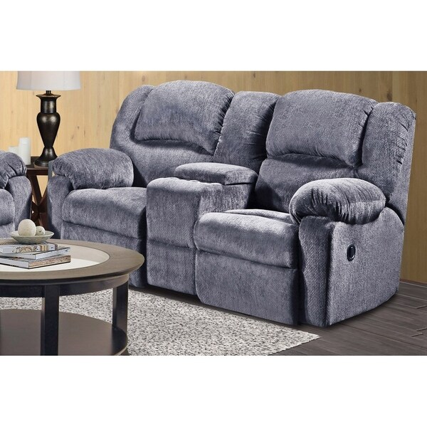 Janice Reclining Loveseat w/ Console Kelly Gray