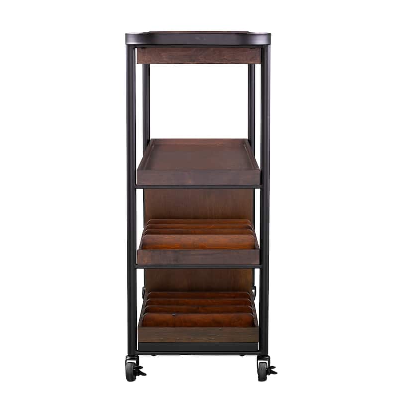 SEI Furniture Tianna Rolling Bar Cart with Wine Rack