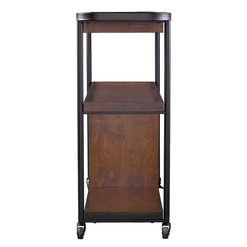 SEI Furniture Tianna Rolling Bar Cart with Wine Rack