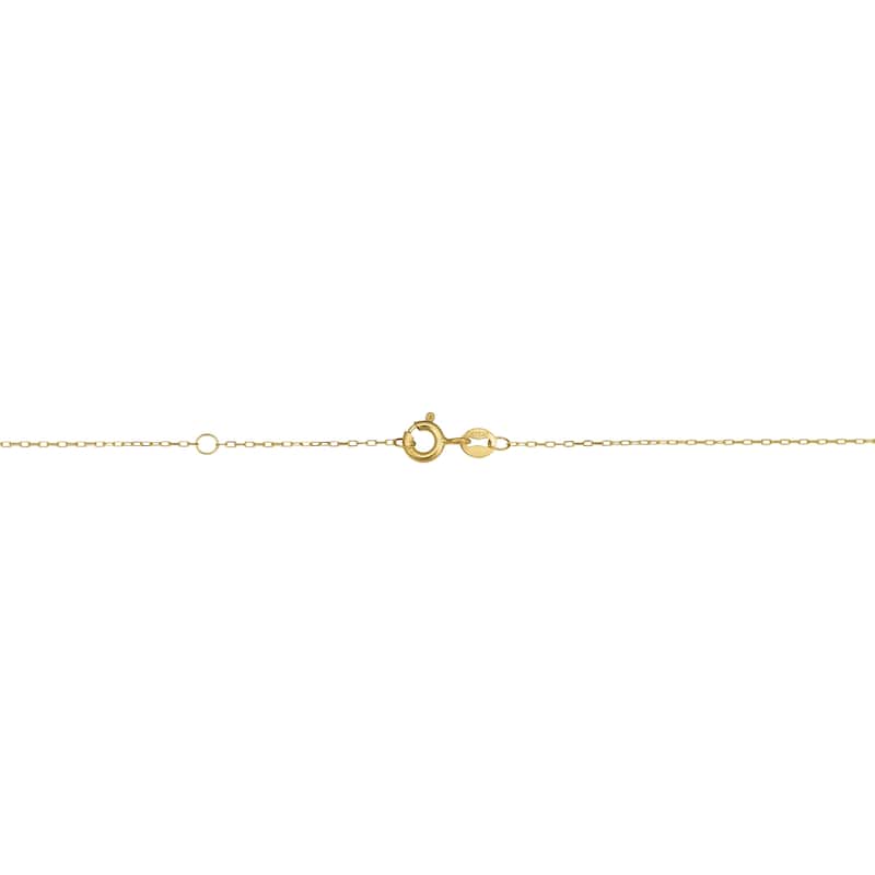 14K Yellow Gold Diamond-cut Cube Pendant Necklace (adjusts to 17 or 18 inches)