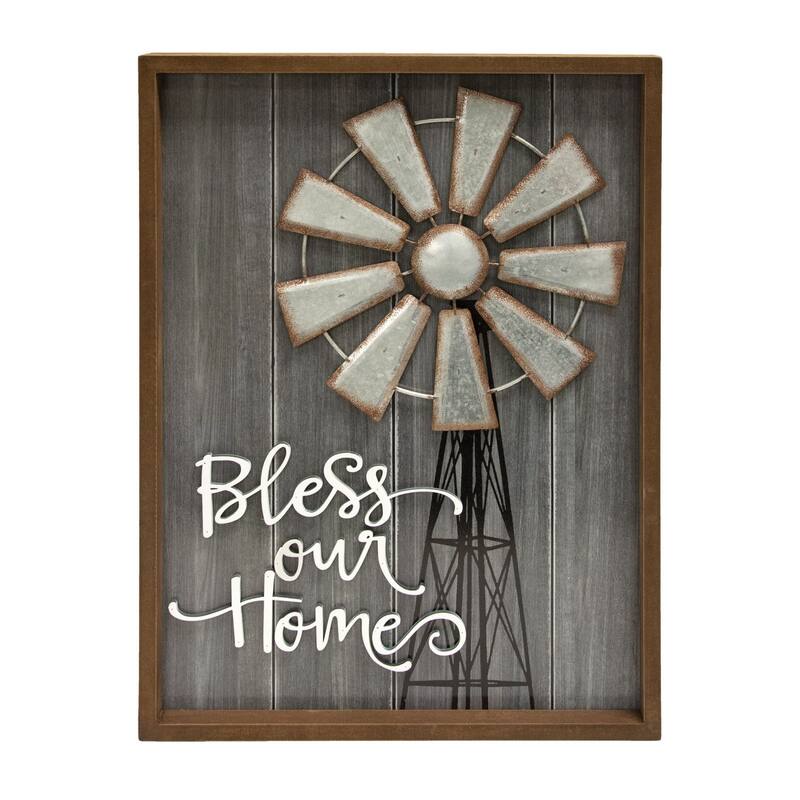 The Gray Barn Bless Our Home Windmill Wall Sign