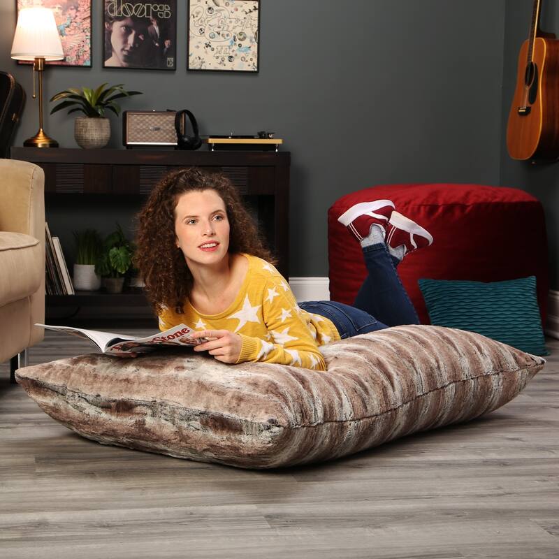 Jaxx 3.5 Foot Large Bean Bag Floor Pillow - Faux Fur