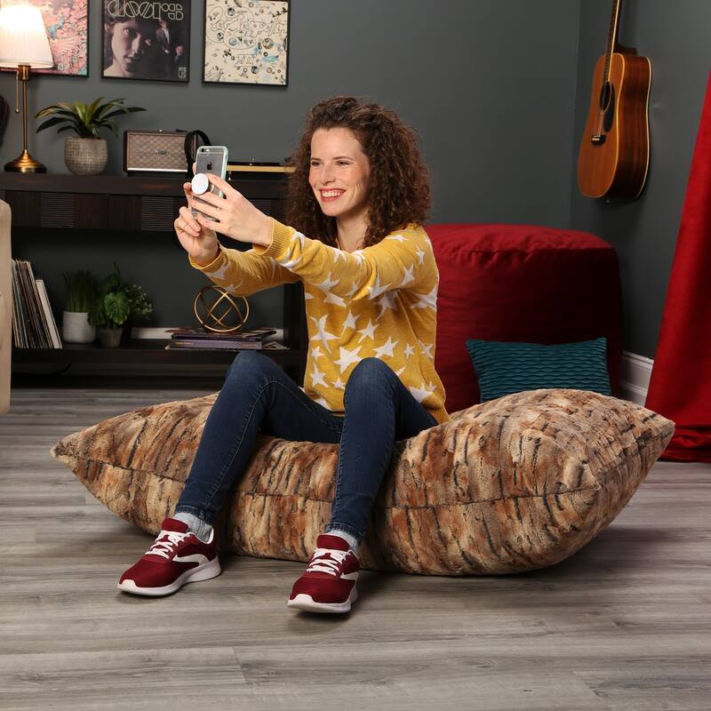 Jaxx 3.5 Foot Large Bean Bag Floor Pillow - Faux Fur