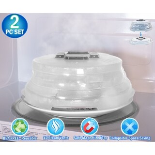 US STOCK Magnetic Hover Microwave Splatter Steam Vents Anti Splatter Food Cover