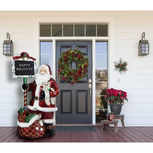 Shop Indoor Covered Outdoor 5 Foot Resin Santa Holding Chalkboard