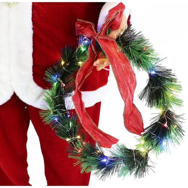Shop Fraser Hill Farm 58 Traditional Dancing Santa With Wreath