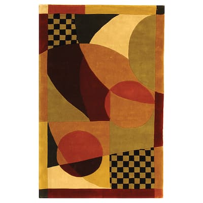 SAFAVIEH Handmade Rodeo Drive Subina Mid-Century Modern Abstract Wool Rug