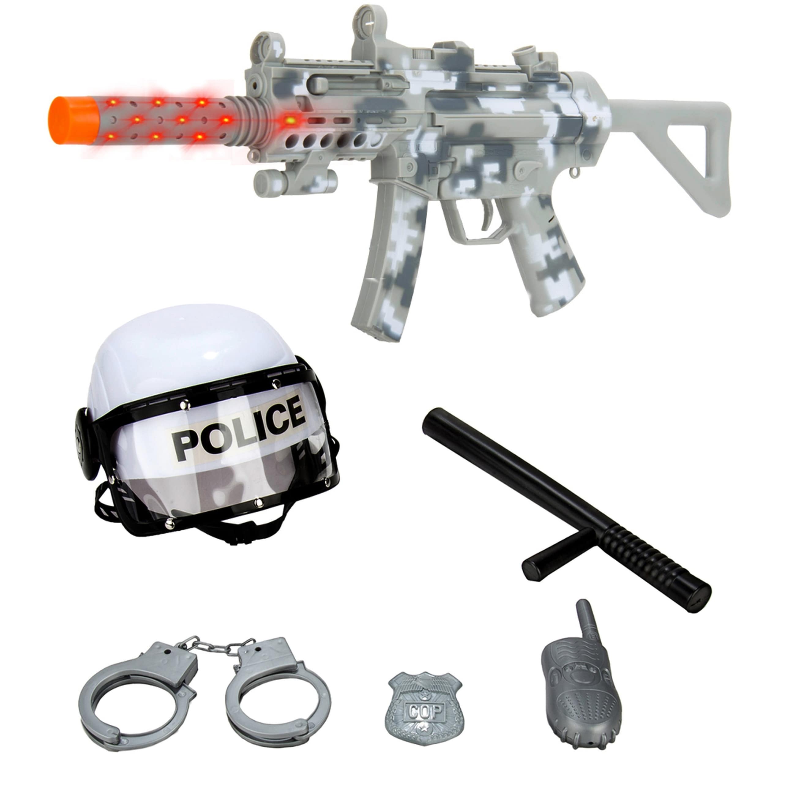 Police Combat Force y Kids Toy Gun Set with Flashing Light Sound