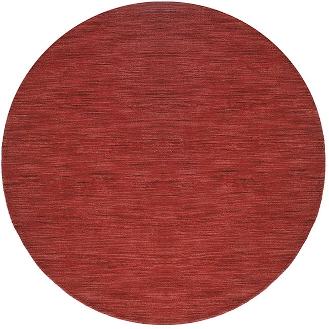 Handmade Elite Contemporary Wool Rug (6 Round) (RedPattern SolidStyle CasualMeasures 0.625 inch thickTip We recommend the use of a non skid pad to keep the rug in place on smooth surfaces.All rug sizes are approximate. Due to the difference of monitor 