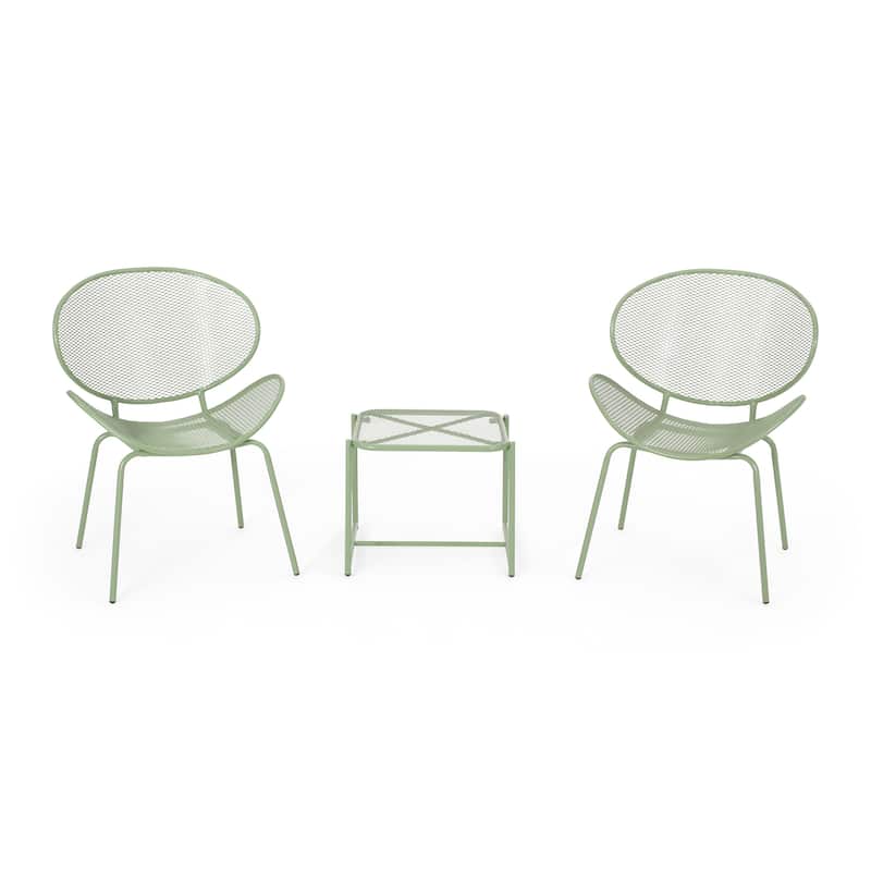Elloree Outdoor Modern 2 Seater Chat Set by Christopher Knight Home - Matte Green