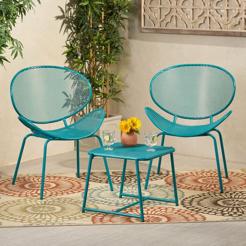 Elloree Outdoor Modern 2 Seater Chat Set by Christopher Knight Home