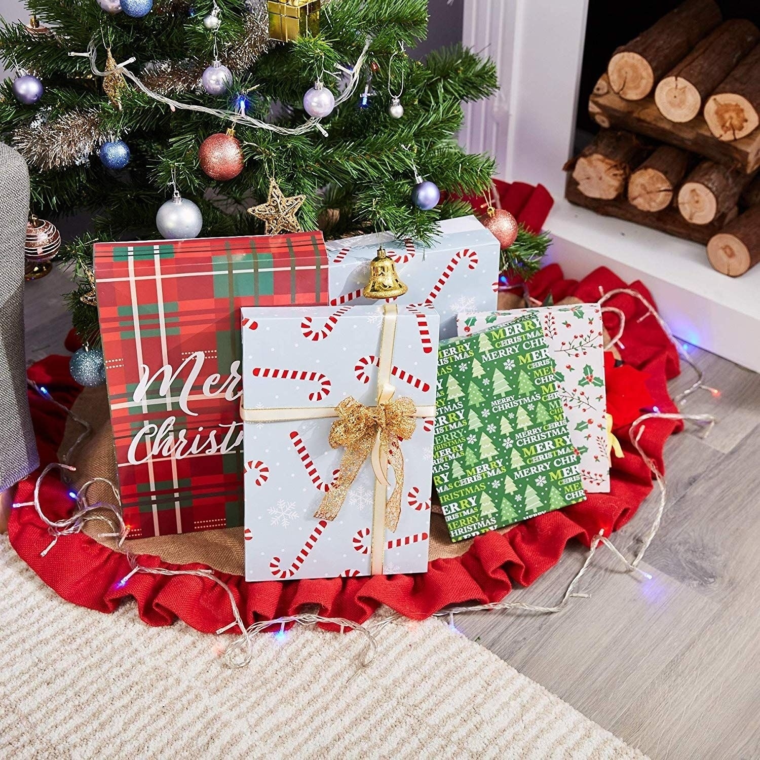 48-Pack Gift Wrapping Paper Boxes with Lids For Christmas Gifts Holiday Presents