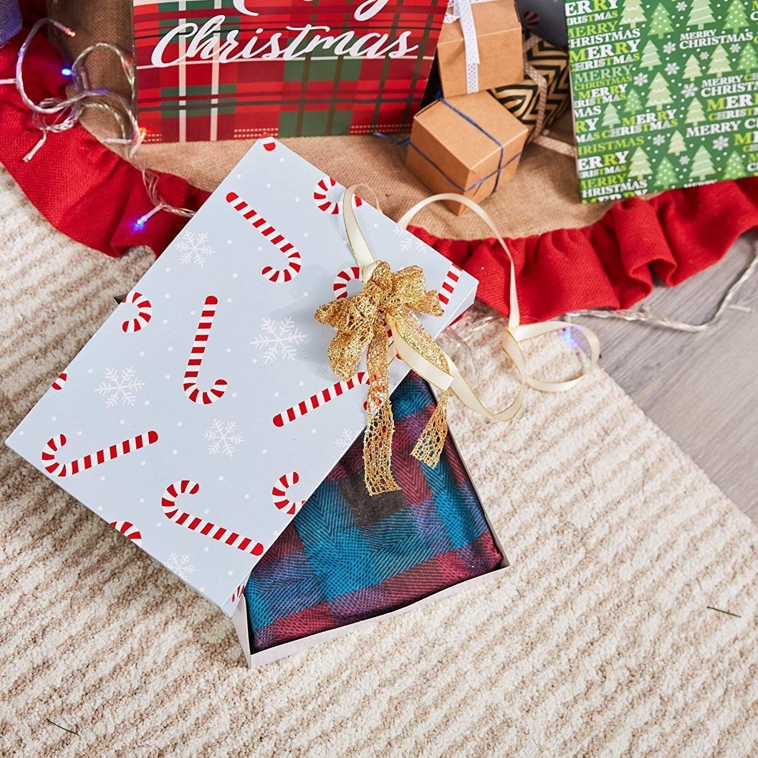 48-Pack Gift Wrapping Paper Boxes with Lids For Christmas Gifts Holiday Presents