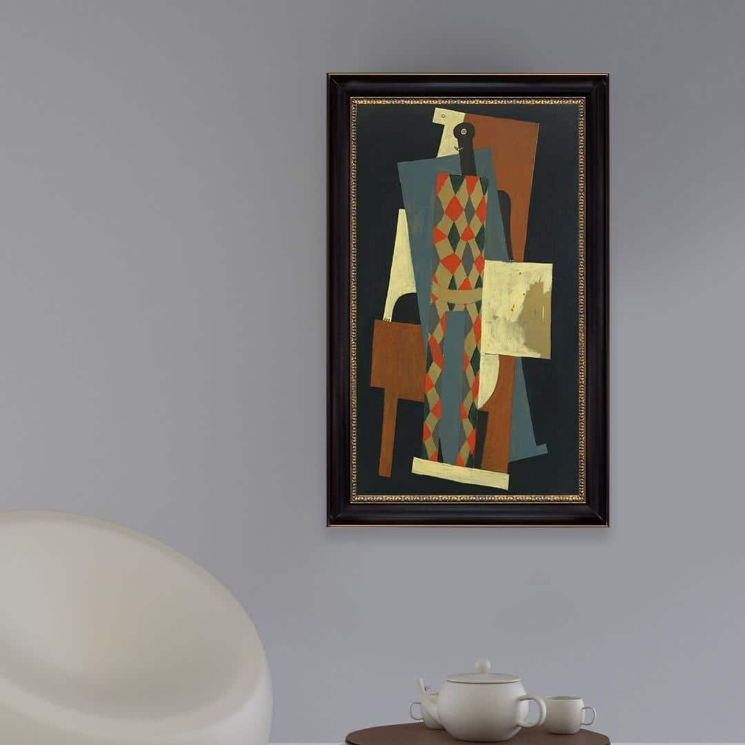 Harlequin by Pablo Picasso 1915 Black Frame OIl Painting Canvas Print ...