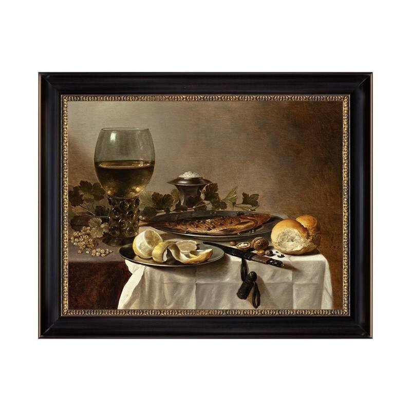 Still Life with Herring, Wine and Bread by Pieter Claesz III Oil ...