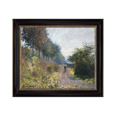 The Sheltered Path by Claude Monet Black Frame Oil Canvas Canvas Print 24 In. x 20 In.