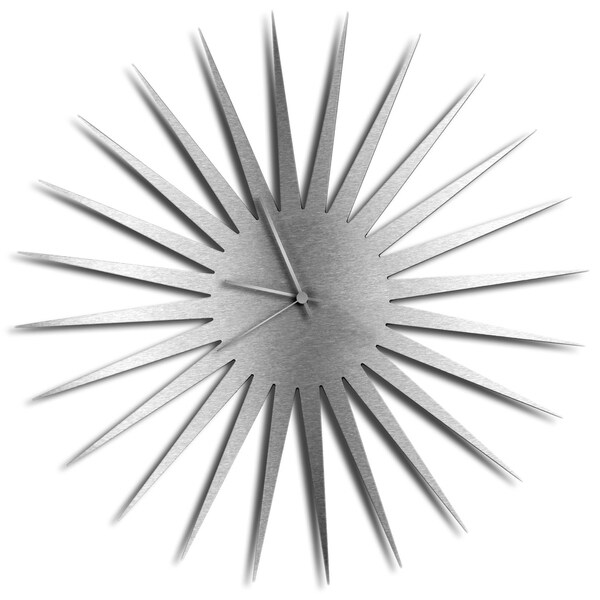 Adam Schwoeppe 'MCM Starburst Clock Silver Silver' Midcentury Modern Style Wall Clock