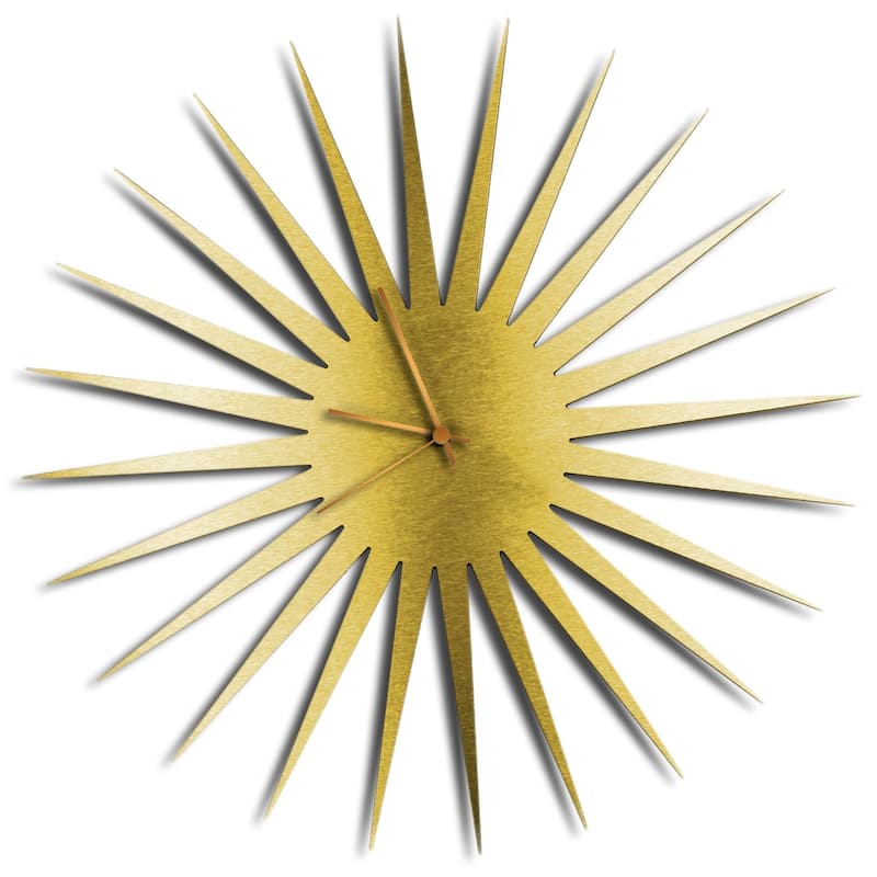 Adam Schwoeppe 'mcm Starburst Clock Gold' Midcentury Modern Style Wall 