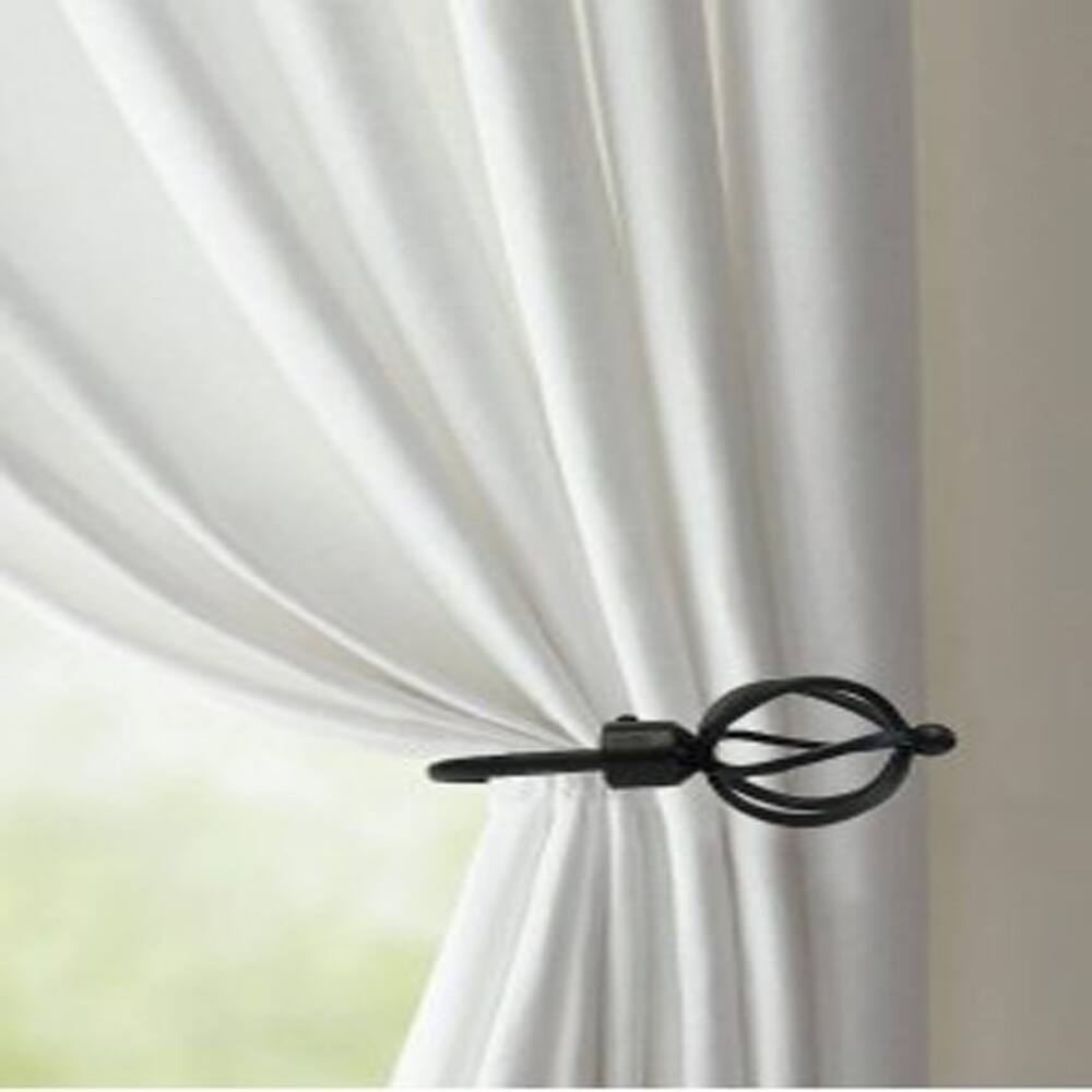 "CASEY" (4 pc.) Window Curtain Pull Back- Black
