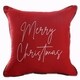 preview thumbnail 3 of 8, Red with Black Buffalo Plaid Indoor/Outdoor "Merry Christmas" Embroidered Throw Pillow