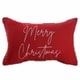 preview thumbnail 4 of 8, Red with Black Buffalo Plaid Indoor/Outdoor "Merry Christmas" Embroidered Throw Pillow