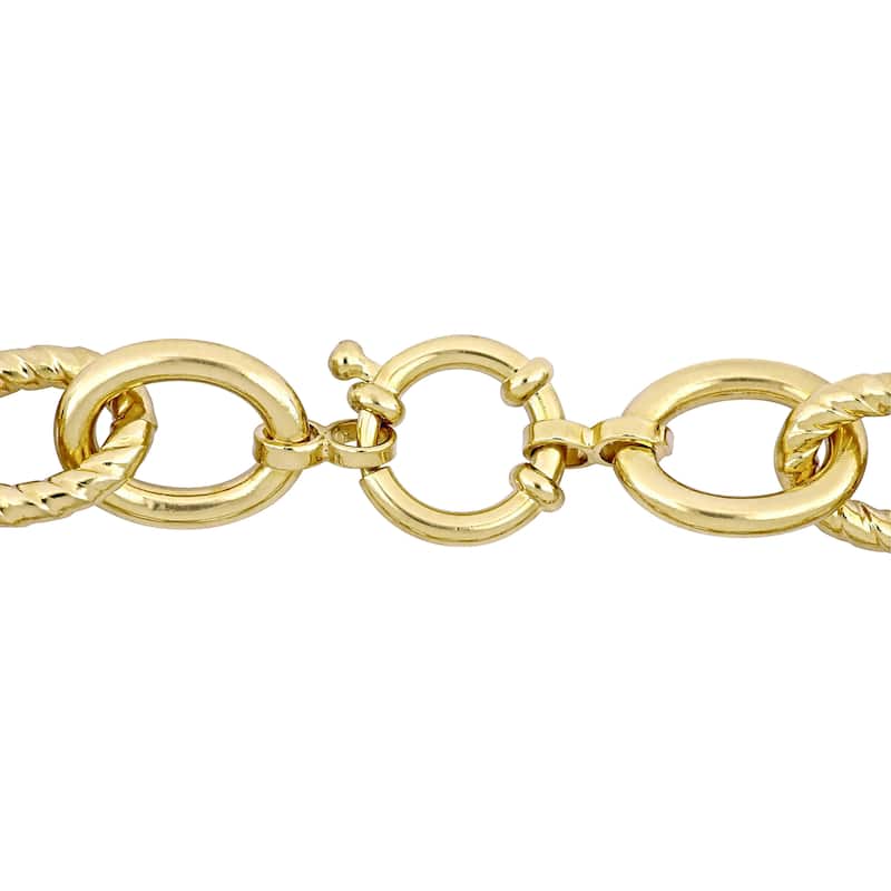 Miadora Yellow Plated Sterling Silver Oval Link Bracelet