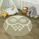 preview thumbnail 1 of 7, Taylor & Olive Owl Shag Round Accent Rug 3'11" Round - Tan - Round