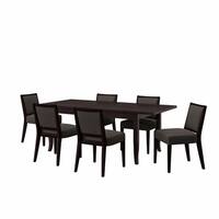 Copper Grove Olin 7 Piece Butterfly Leaf Espresso Finish Dining Table And Upholstered Armless Chairs Overstock 30064852