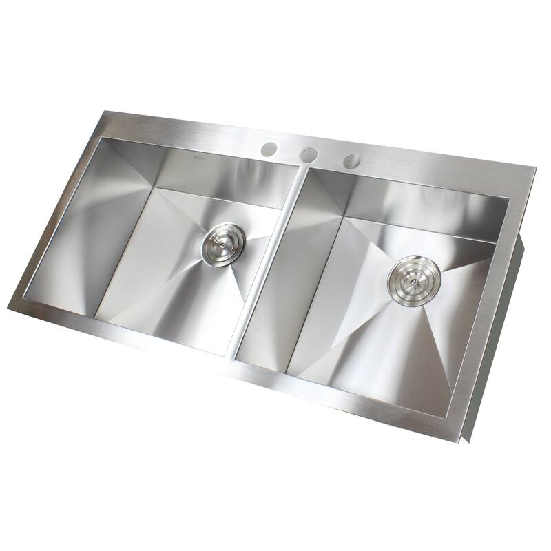 Topmount / Drop-in 16 Gauge 43 in. x 22 in. x 10 in. Stainless Steel Double Bowl 60/40 Zero Radius Kitchen Sink